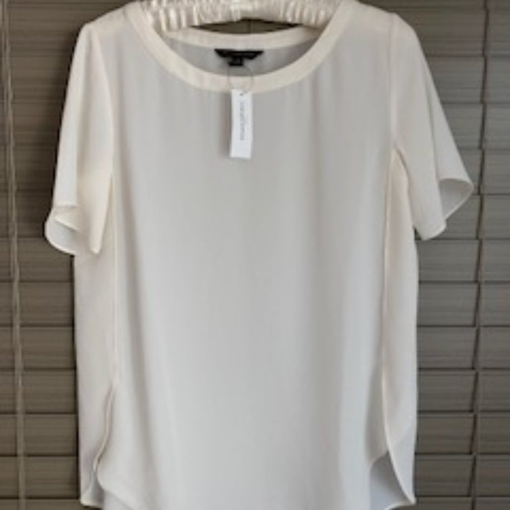 BANANA REPUBLIC brand, XS, Cream/White Sheer Blouse